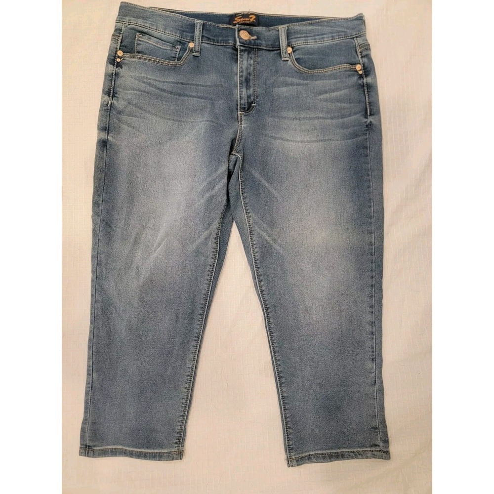 Seven7 Cropped stretch jeans:  Girlfriend‎ Fit, Thick Stitching Women's 14